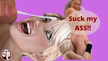 Studentul fierbinte blondă îl roagă pe instructorul ei de yoga musculară să o lase să-și lingă și să-și suge pula și fundul mare